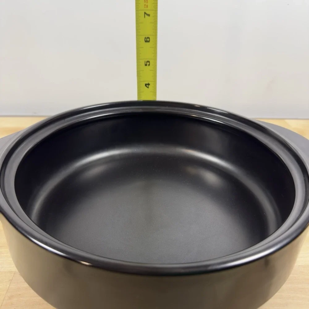 The Pampered Chef 2.5 Qt Black RockCrok Stoneware Pot REPLACEMENT No Lid
